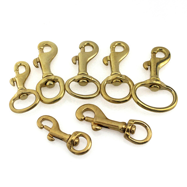Solid Brass Trigger Swivel Eye Bolt Snap Hook For webbing Leather Craft Bag  Strap Belt Hook Clasp Pet Dog Leash Clip - AliExpress